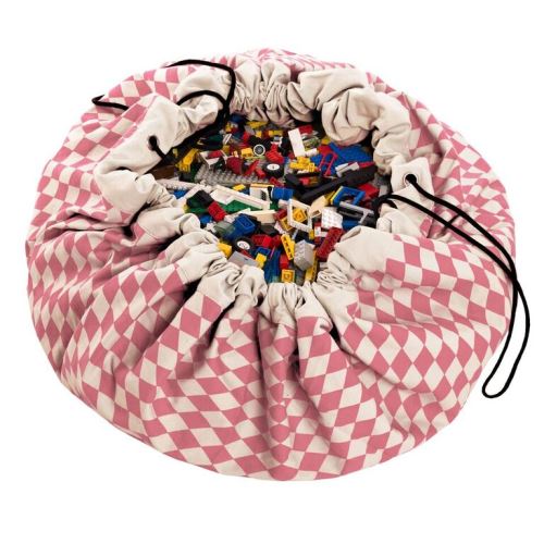 Grand sac à jouets / tapis de jeu 2 en 1 Vichy Yellow