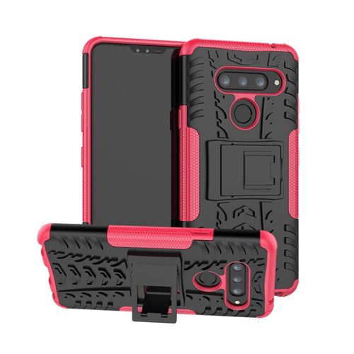 Coque en TPU hybride antidérapant rose pour votre LG V40 ThinQ