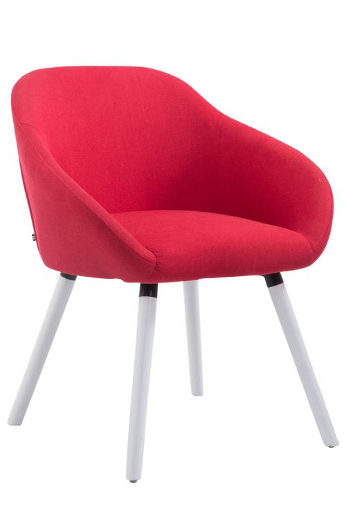 Chaise de salle à manger HAMBURG tissu , Rouge/Blanc