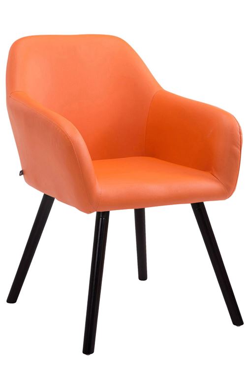 Chaise Visiteur Achat V2 similicuir , Orange/Café