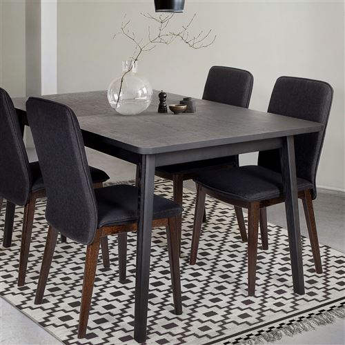 Paris Prix Noir Table A Manger Extensible Sans Tiroir 4 Personnes Rectangulaire En Bois L 180 Cm - Image 1