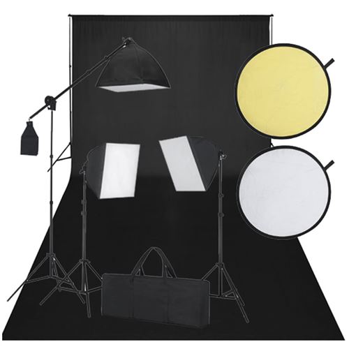 Kit studio fond noir & éclairage