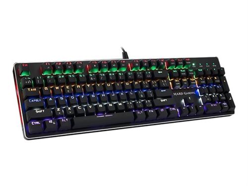 Mars Gaming MK4R USB Noir clavier - Claviers (Standard, Avec fil, USB, Clavier mécanique, LED RGB, Noir)