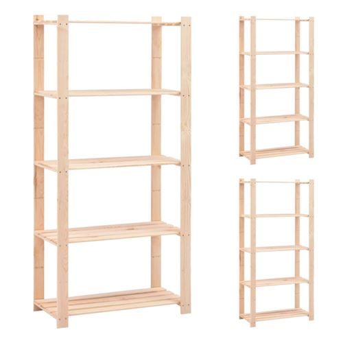 vidaXL Étagères de rangement à 5 niveaux 3 pcs 80x38x170 cm Pin 250 kg