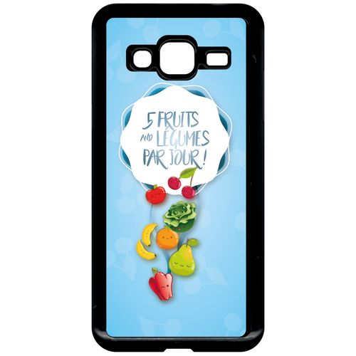 Coque Samsung Galaxy J3 (2016) 5 Fruits Et Legumes Fond Bleu Pale