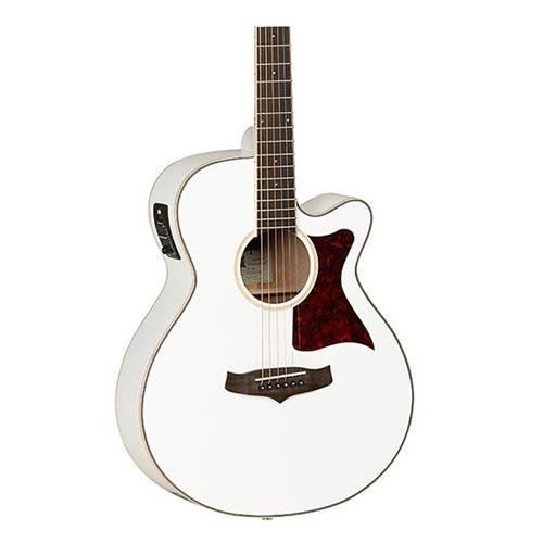 TANGLEWOOD TW4 WH Super Folk Guitare électro-acoustique, table en cèdre massif, avec EQ