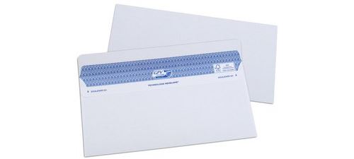 Gpv 10739 Lot de 500 Enveloppes DL+ 112 x 225 mm 90 g FSC sécure fermeture rapide sécurise définitive sans fenêtre
