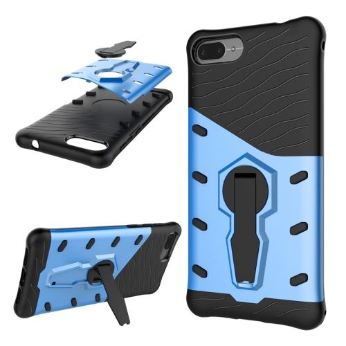 Asus Zenfone 4 Max 5.2 inch (ZC520KL) Coque Protection Plastique Combinaison Armure Support Bleu ALS51207