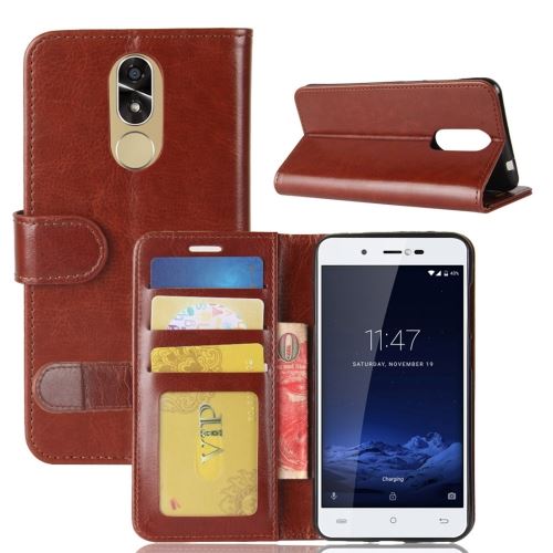 CUBOT R9 Housse Etui Cuir PU Texture Peau Marron ALS51269
