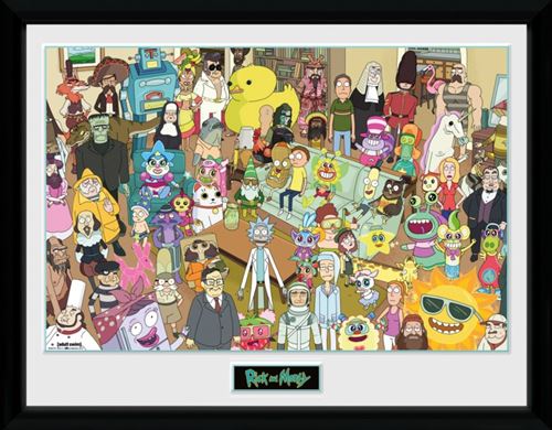 Rick Et Morty Poster De Collection Encadré - Total Rickall, Tous Personnages (30x40 cm)
