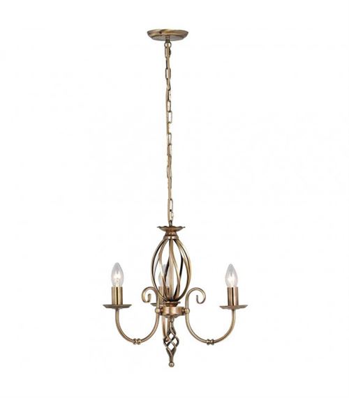 Suspension Artisan, laiton antique, 3 ampoules