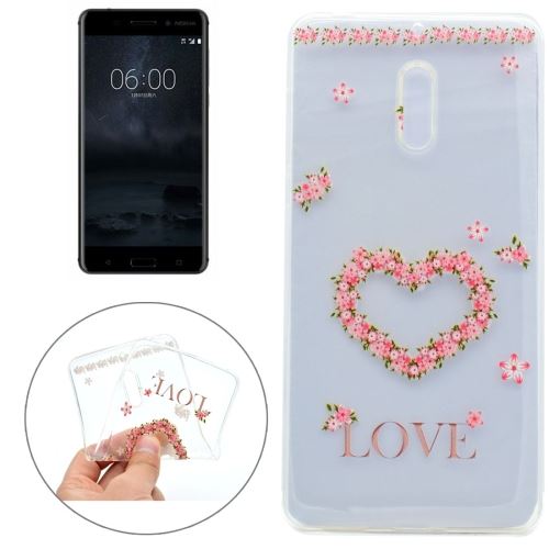 Nokia 6 Coque Protection TPU love fleurs rose ALS54471