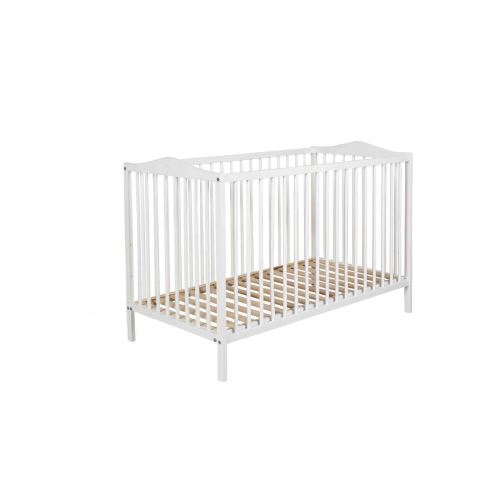 Lit bébé à barreaux 60x120 en bois blanc LT0003