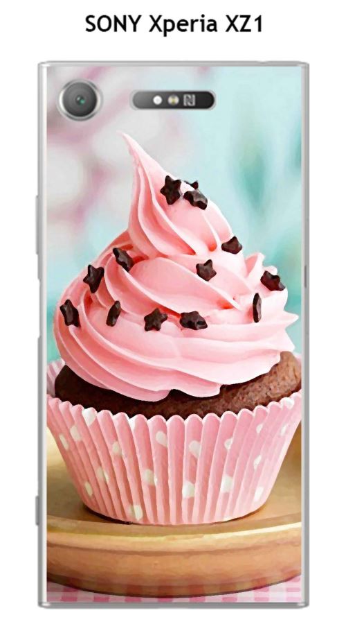 Coque TPU gel souple SONY Xperia XZ1 design Cupcake pepites chocolat