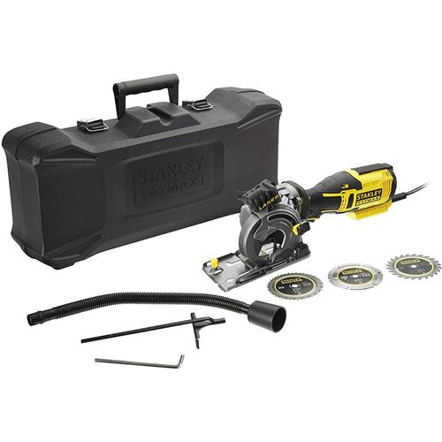 Scie Circulaire 650W Lame 89Cm Guide Laser + 3 Lames Valise Stanley Fatmax 230V Fme380K