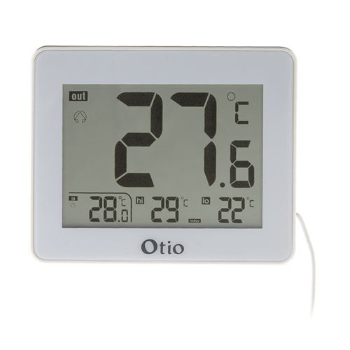 8€01 sur Otio - Thermomètre intérieur / Extérieur filaire Blanc - Station  météo thermomètre pluviomètre - Achat & prix