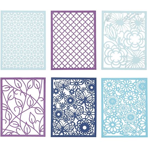 Creotime bloc carton 10,5 x 14,8 cm 6 motifs 4 couleurs violet/bleu
