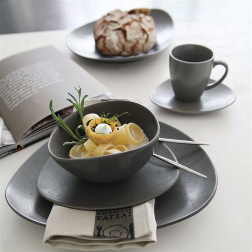 Assiette à salade D 21.5cm gris - Lot de 6 CUBA