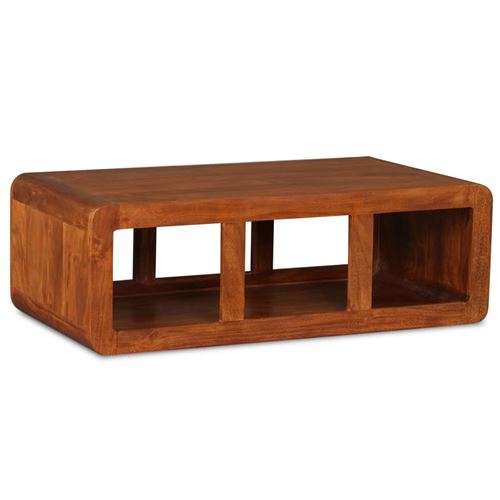 vidaXL Table basse Bois massif avec finition en Sesham 90 x 50 x 30 cm