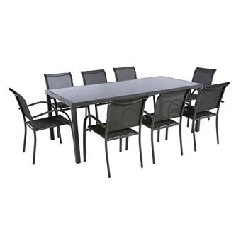 Hesperide Table Piazza Rectangulaire 8 Places Graphite Plateau