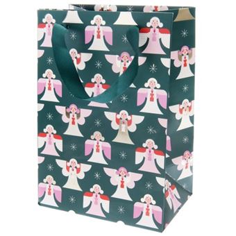 Sac Cadeau No l Petit Format Casse Noisette Vert 18 x 16 x