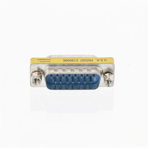 Valueline VLCP52814M Adaptateur série D-sub 15 broches mâle - D-sub 15 broches métal