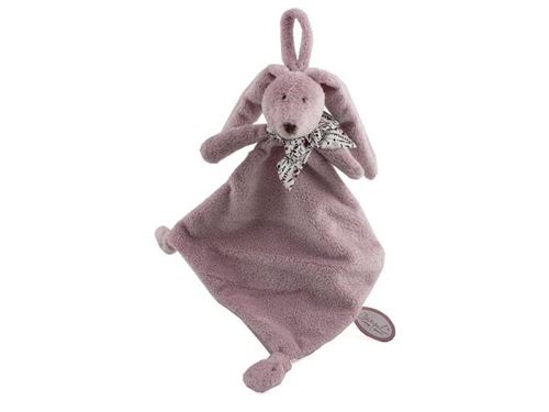 Dimpel - Lapin doudou Flor attache tétine - rose