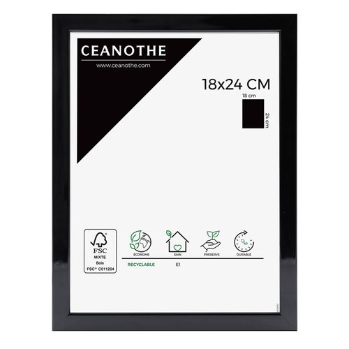 Cadre photo River noir 18x24 cm, Résine plastique - marque française