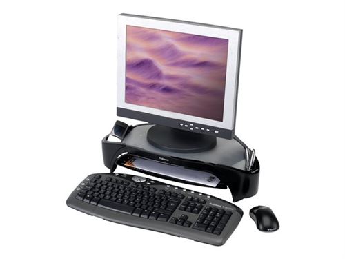 Fellowes Smart Suites Plus - Pied - Pour Écran Plat - Noir, Argent - Taille D'Écran : 21"