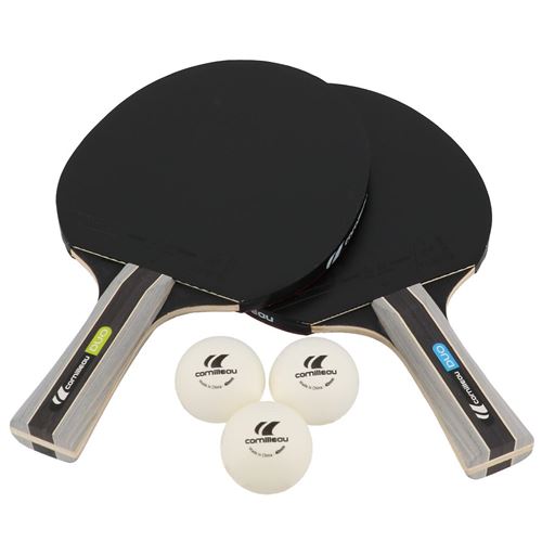 Raquette tennis de table Cornilleau Pack duo 2 raquettes 3 balles Rouge taille : UNI réf : 30969
