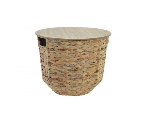 Petite Table d'Appoint Panier Réserve Tressé