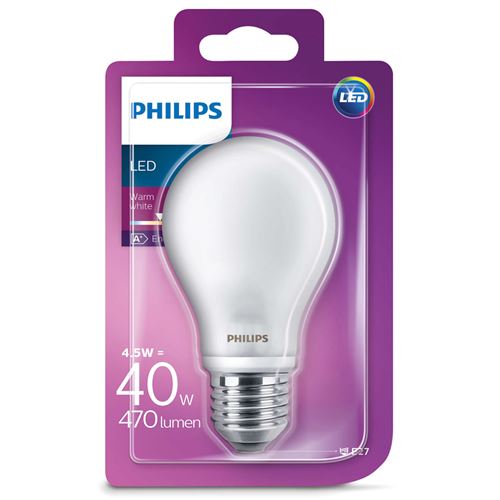 PHILIPS  - Ampoule LED Classic 40W A60 E27 WW FR ND 1BC/4