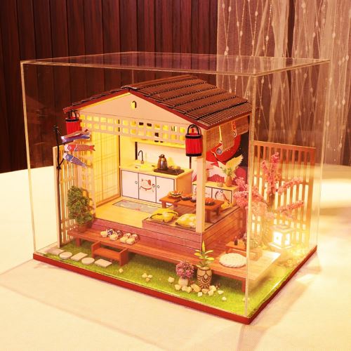 Maison miniature Bricolage 3D en bois Meubles LED Maison Puzzle décorez cadeaux Creative Pealer8856