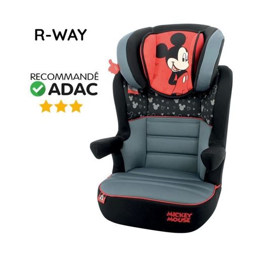 MICKEY Réhausseur Groupe 2/3 R Way SP Luxe Noir Rouge - Disney Baby