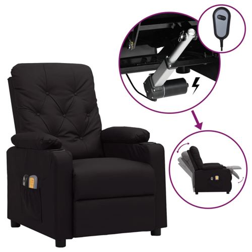 Non Communiqué Noir Fauteuil Électrique De Massage Similicuir