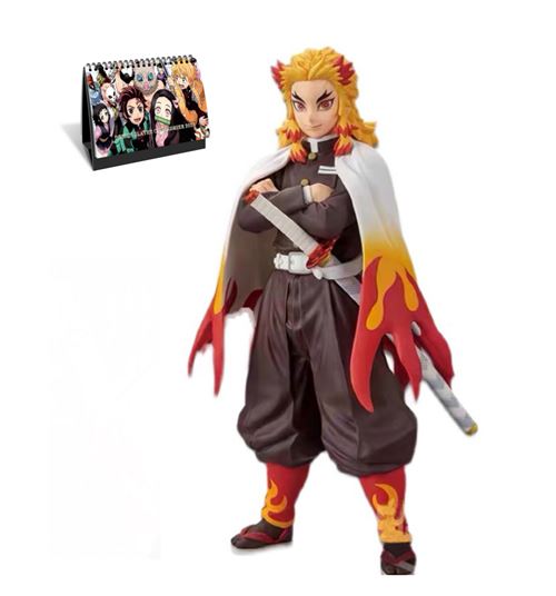 Figurine Demon Slayer Rengoku Kyoujurou 18 cm avec Calendrier Demon Slayer 2022 en français
