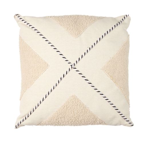 Non Communiqué Beige Coussin Déco Bouclette "Crush" 40X40cm