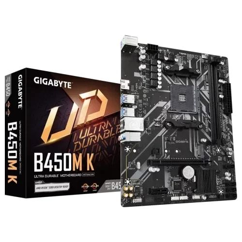 Carte Mère Gigabyte Ultra Durable B450M K AMD AM4 DDR4 Micro-ATX Noir