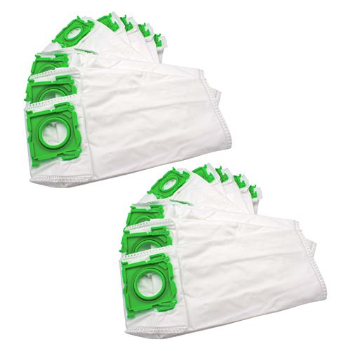 vhbw 20x Sacs compatible avec Sebo Airbelt K1 Lemon, K1 Onyx, K3, K3 ECO Comfort aspirateur - microfibres non tissées, 33,5cm x 17cm, blanc