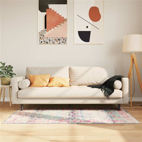 vidaXL Vloerkleed wasbaar anti-slip 80x150 cm meerkleurig136597