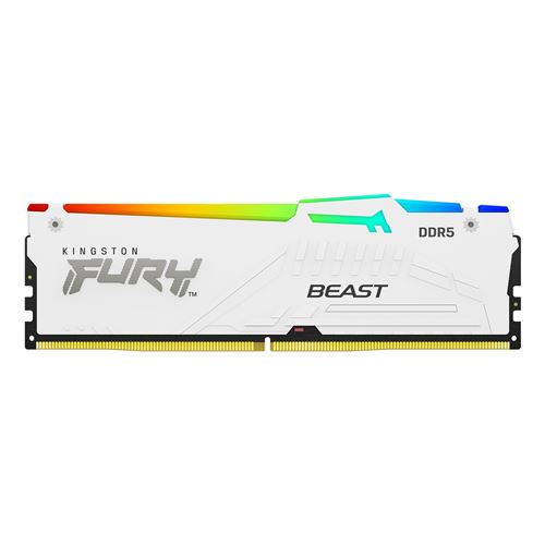 Kingston Technology FURY Beast 64 GB 5200 MT/s DDR5 CL40 DIMM (2er-Kit) White RGB XMP