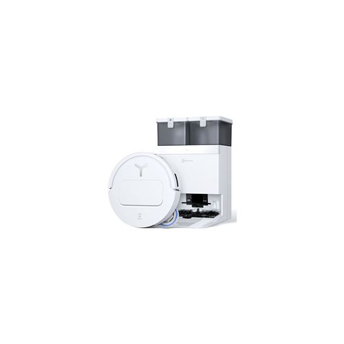 ECOVACS T50 PRO OMNI Aspirateur Robot avec Station, 15000Pa, Brosse latérale et serpillière extensibles, Ultra-mince 81 mm, Blanc