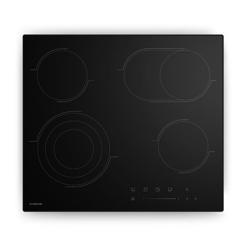 Klarstein Plaque Vitrocéramique 4 Feux 60 Cm 6700 W Commande Tactile Minuterie 9 Niveaux Table De Cuisson
