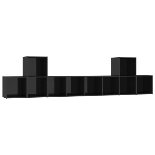 vidaXL Ensemble de meubles TV 5 pcs Noir brillant Aggloméré
