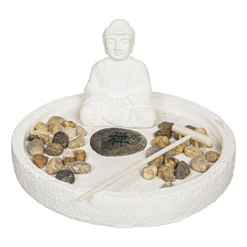 Non Communiqué Blanc Atmosphera Créateur D'intérieur - Jardin Zen Déco "Wasila" 18Cm