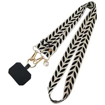 Bandoulière Universelle pour Téléphone Portable, Bandoulière Légère Réglable Motif Feuille - Noir - BOOLING - 1
