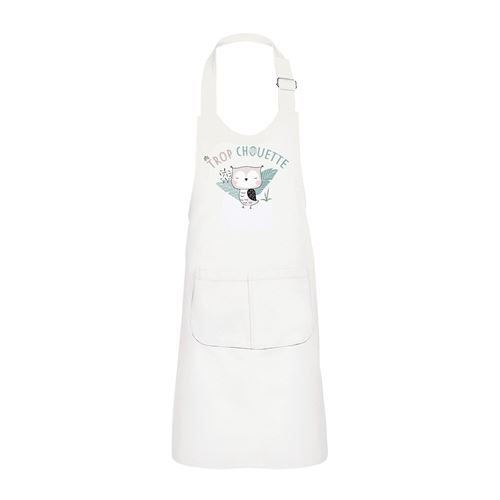 Fabulous Tablier Cuisine Enfant 2 Poches Blanc Trop Chouette - Haut de gamme