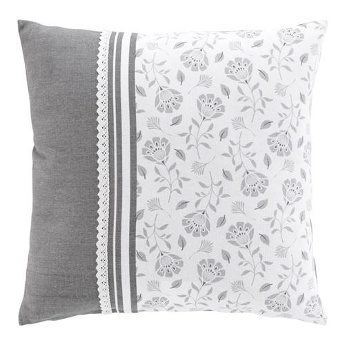 Non Communiqué Gris Coussin Déco Imprimé "Flavie" 45X45cm