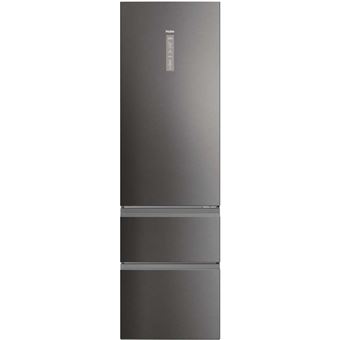 Refrigerateur congelateur bas HTW7620CNMP Haier ventile (no frost) congélateur en bas 414 L