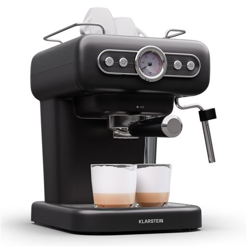 Klarstein Machine à expresso porte-filtre avec mousseur à lait 1,2 L, Cafetière 950 W